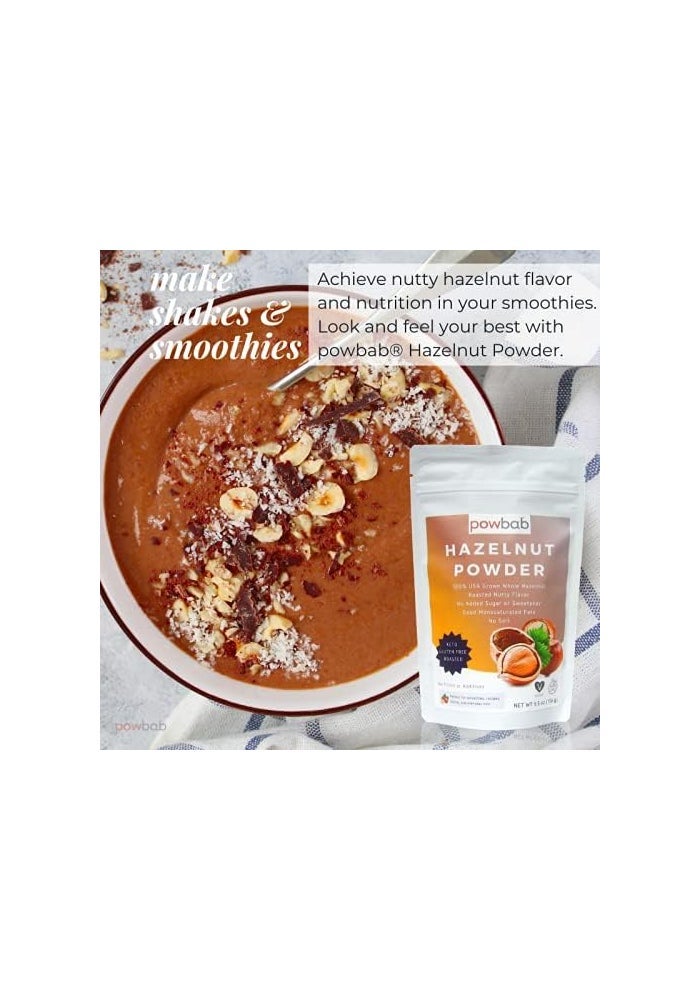 powbab Hazelnut Powder - 100% USA Grown Roasted Hazelnut Meal Flour, Gluten Free, 5.5 Oz - Image 3